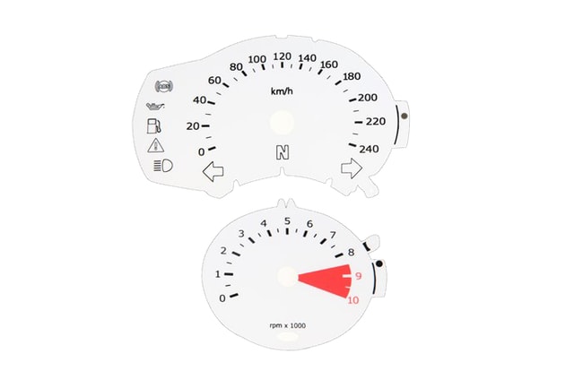 White speedometer and tachometer gauges for BMW F650GS / F800GS 2008-2012 