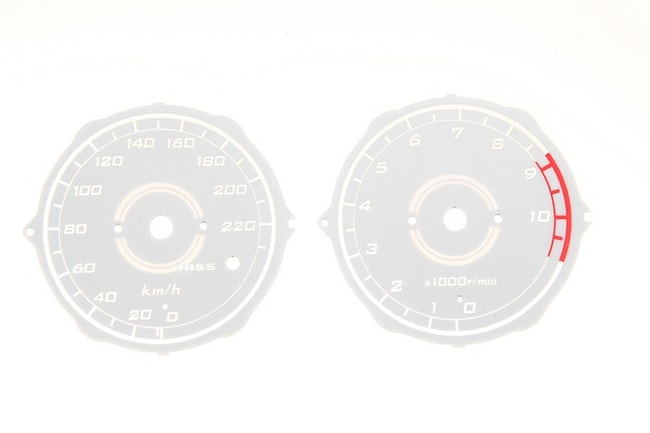 Białe wskazówki prędkościomierza i obrotomierza z folią podświetlającą do Hondy XL1000V Varadero 2008-2011