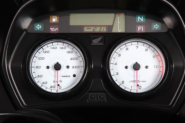 White speedometer and tachometer gauges with backlight film for Honda XL1000V Varadero 2008-2011