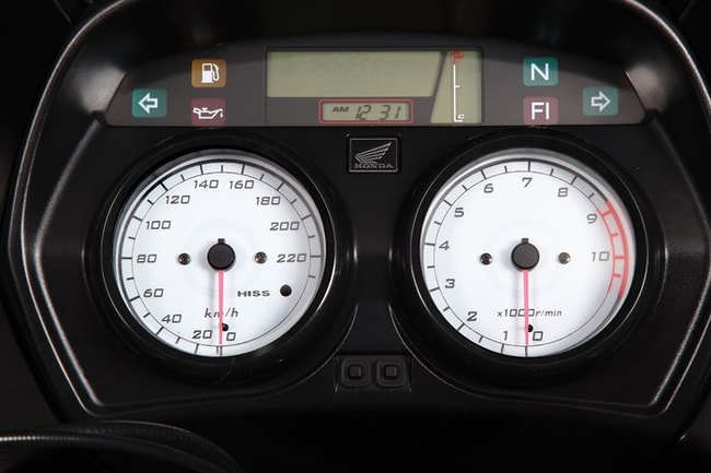 White tachometer and speedometer gauges for Honda XL1000V Varadero '08-'11