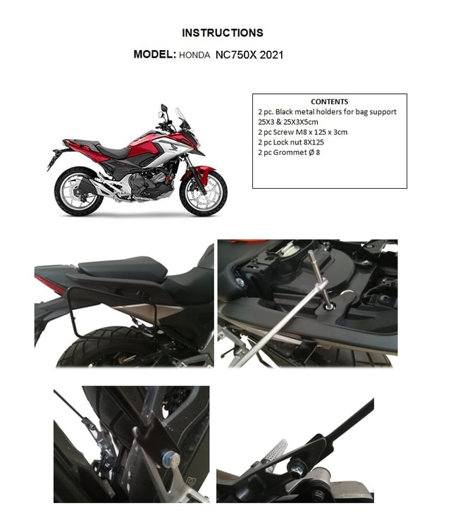Moto Discovery mjuka väskställ för Honda NC750X 2021-2023