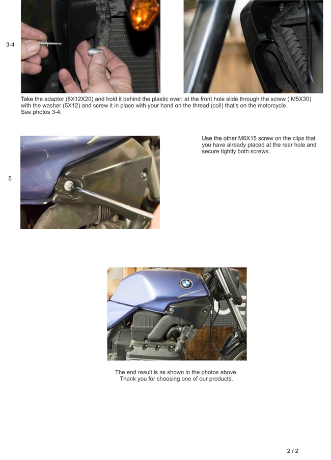 Front frame covers for BMW K75 / K100 '82-'95