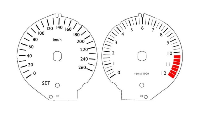 Indicatori contachilometri e contagiri bianchi per BMW K1200GT K44 2004-2008