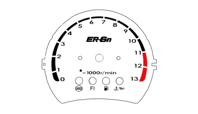 Vit hastighetsmätare för Kawasaki ER-6n 2005-2008