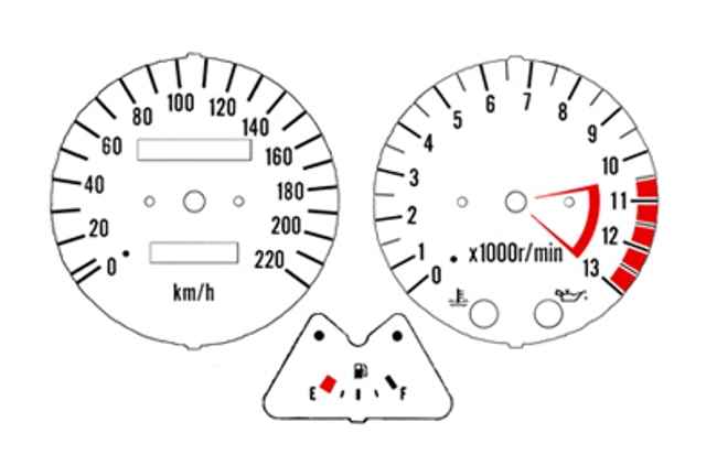 Indicatori contagiri e tachimetro bianchi per Kawasaki ER-5 1997-2006