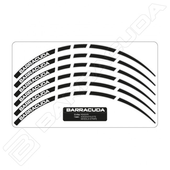 Barracuda wheel rim tapes for motorcycle (black)