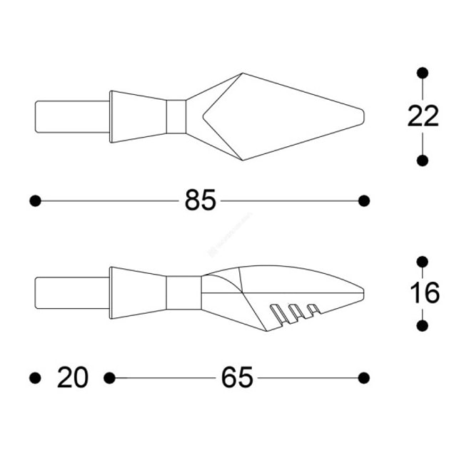 Barracuda X-LED-indikatorer svarta (par)