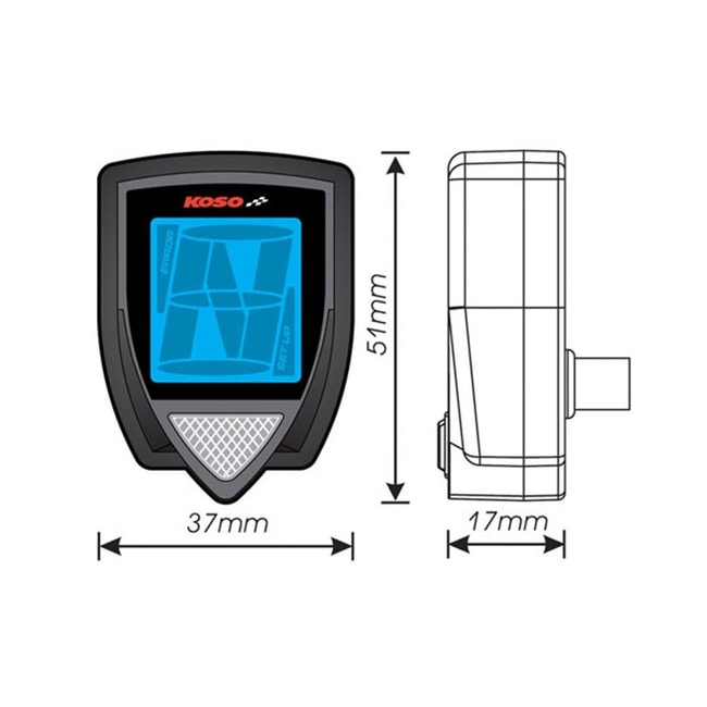 Koso LCD digital gear indicator with shift light