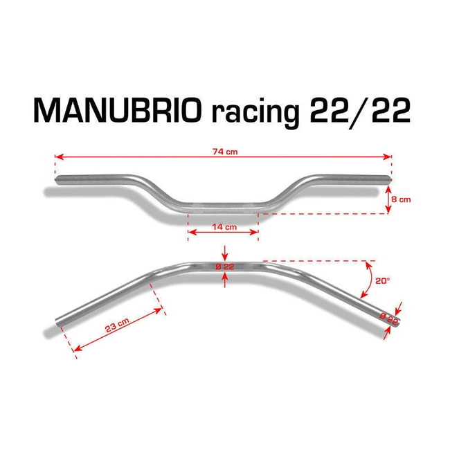Manubrio Barracuda Racing 22mm blu