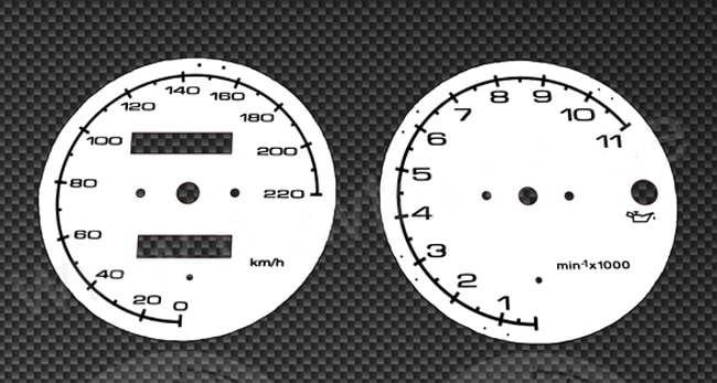 White speedometer and tachometer gauges for Ducati Monster 600 1994-2001