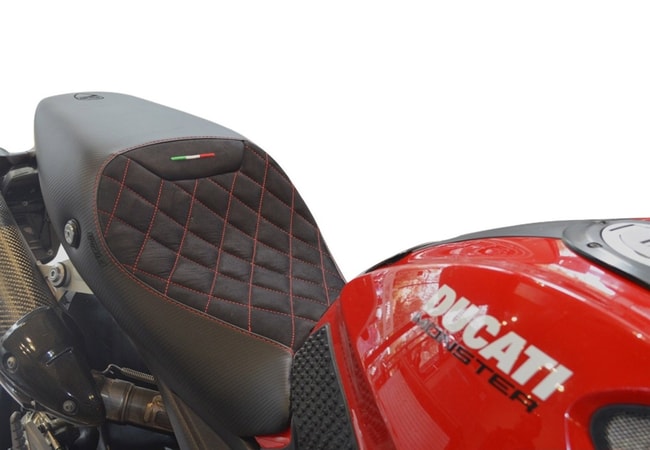 Funda de asiento para Ducati Monster 696/796/795/1100 '08 -'14 (cuero genuino)
