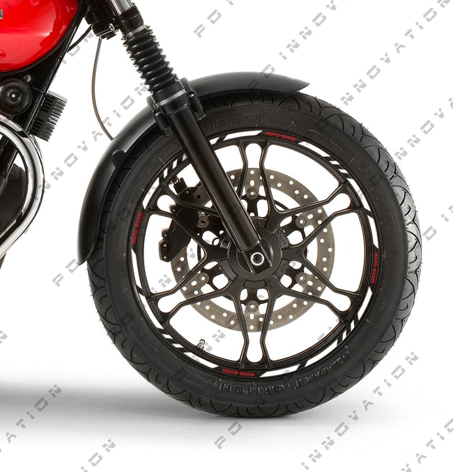 Moto Guzzi wheel rim stripes with logos