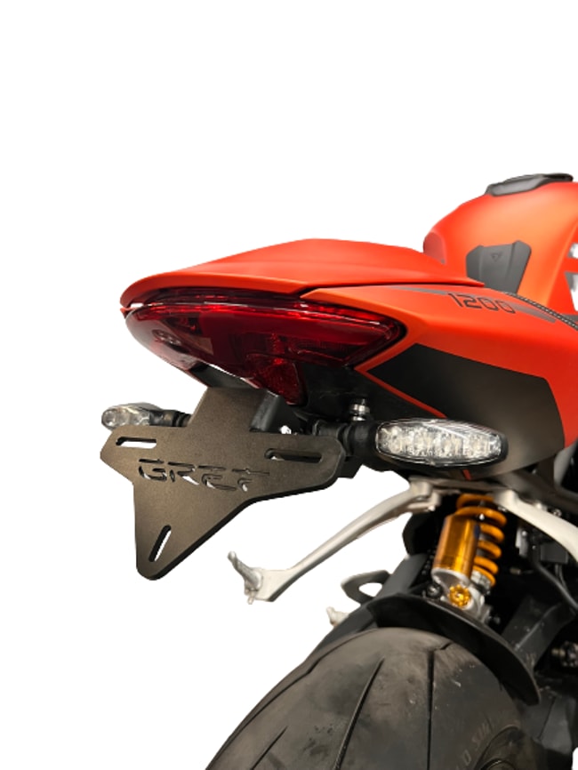 GREF license plate holder for Triumph Speed Triple 1200 RS 2021-2024 (with flip-up button)
