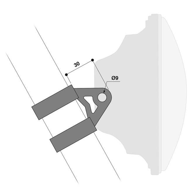 Barracuda universalstrålkastarfästen (korta) 40-41mm
