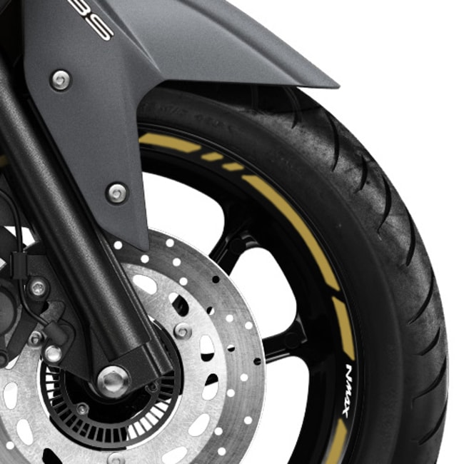 Listras nos aros das rodas Yamaha NMAX 125/155 com logotipos