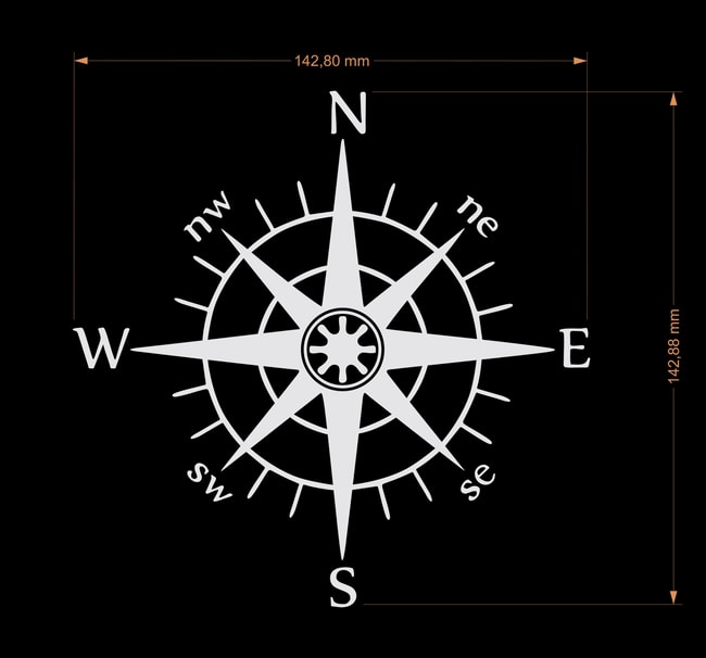 Compass decal white