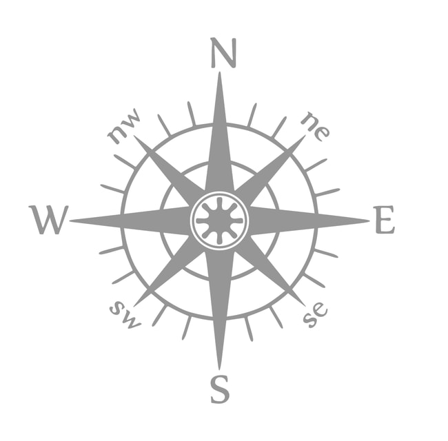 Compass decal silver