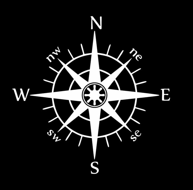 Compass decal white