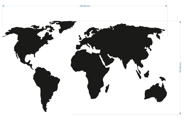 World map pannier stickers (2 pc.)