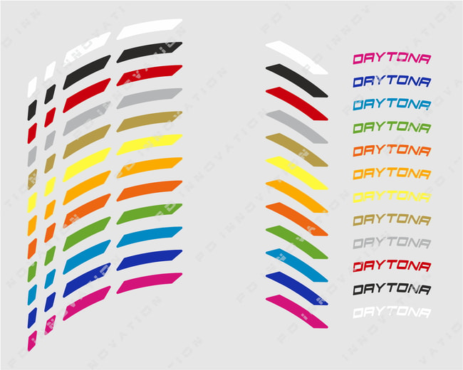 Daytona fälgband med logotyper