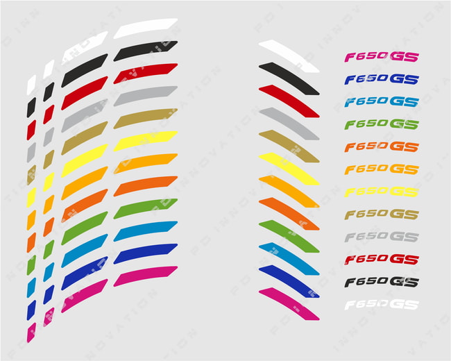 BMW F650GS wheel rim stripes with logos