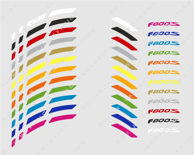 BMW F800S wheel rim stripes with logos