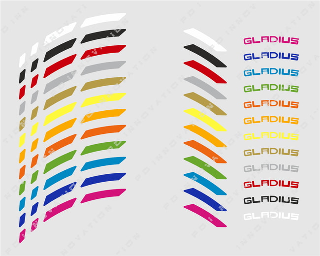 Suzuki Gladius wheel rim stripes with logos