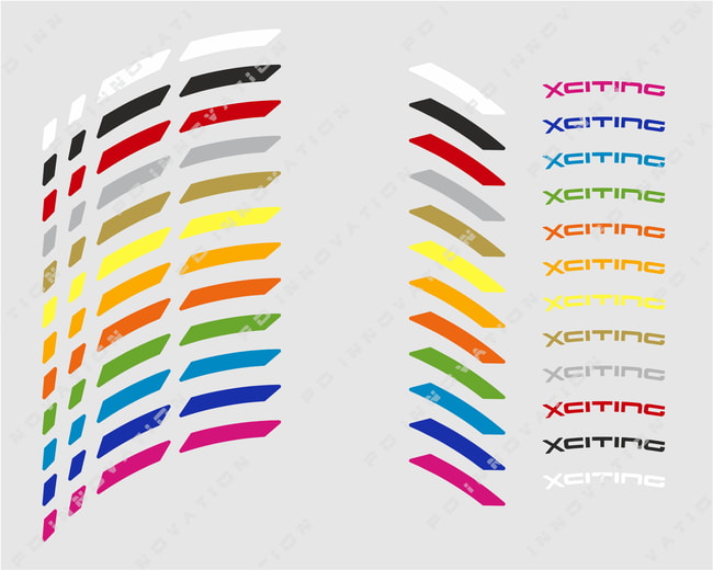 Kit de adesivos para rodas Kymco Xciting con logos
