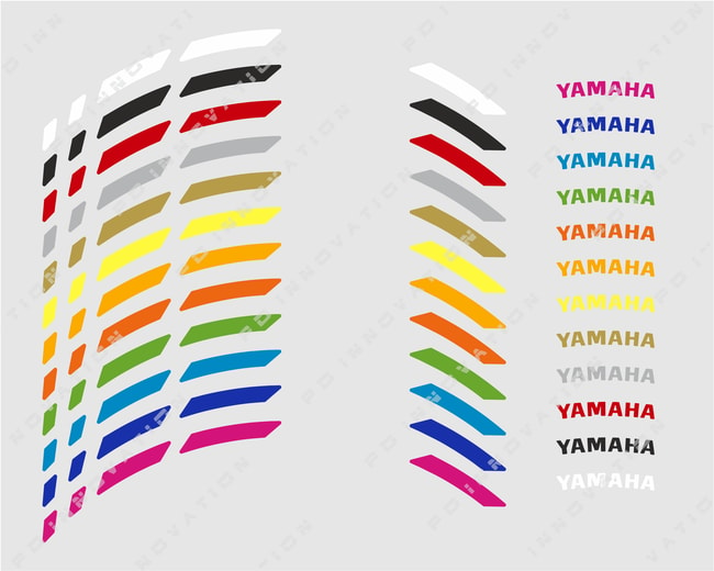 Kit de adesivos para rodas Yamaha con logos