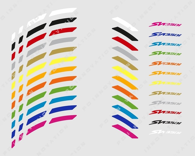 Wheel rim stripes with logos for Honda SH350i '21-