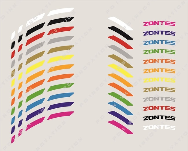 Zontes wheel rim stripes with logos