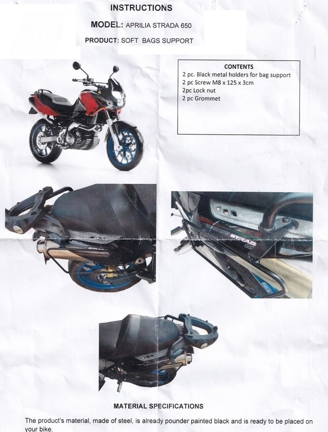 Portaborse Moto Discovery per Aprilia Pegaso 650 Strada / Trail 2005-2011