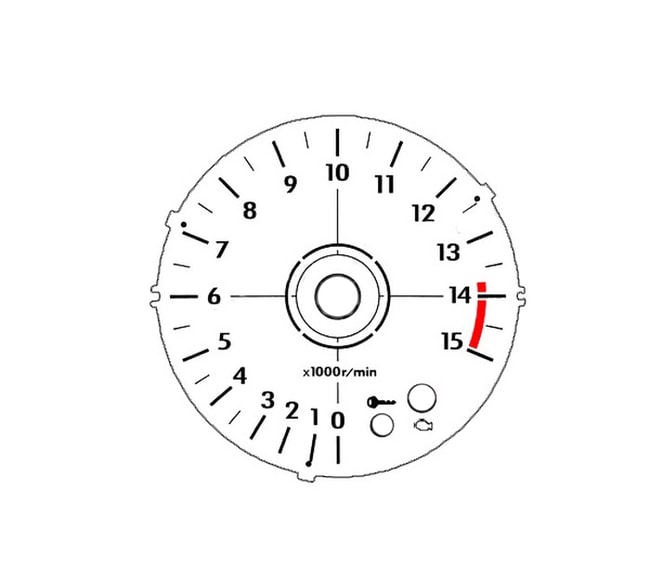 White tachometer gauge for Yamaha YZF-R1 2007-2008
