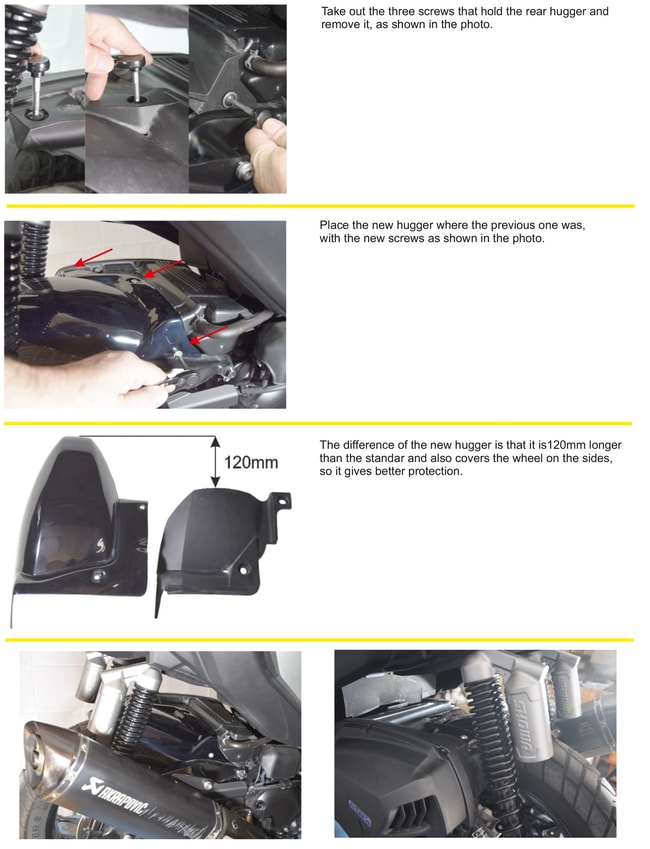 Garde-boue / garde-boue arrière pour Honda ADV 350 2022-2024