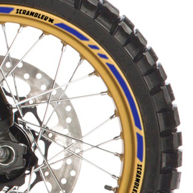 Ducati Scrambler wheel rim stripes with logos