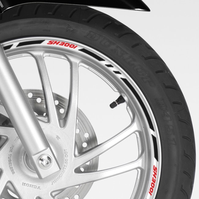 Honda SH300i wheel rim stripes with logos