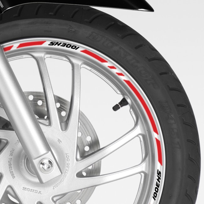 Cinta adhesiva para ruedas Honda SH300i con logotipos