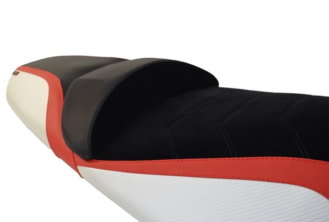 Capa de assento para capa de assento Aprilia SRV 850 '12 -'20 (couro genuíno Nubuck) (A)