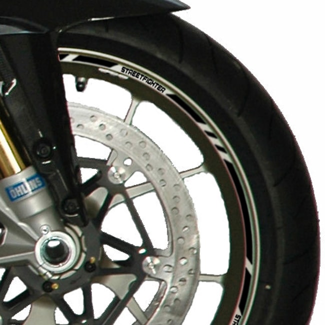 Ducati Streetfighter wheel rim stripes with logos