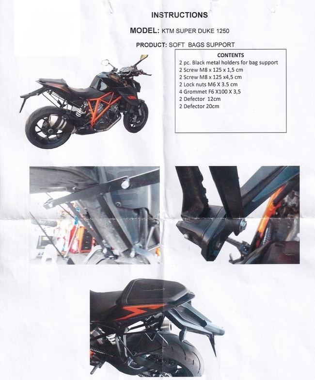 Suport pentru genți moi Moto Discovery pentru KTM 1290 Super Duke 2014-2020