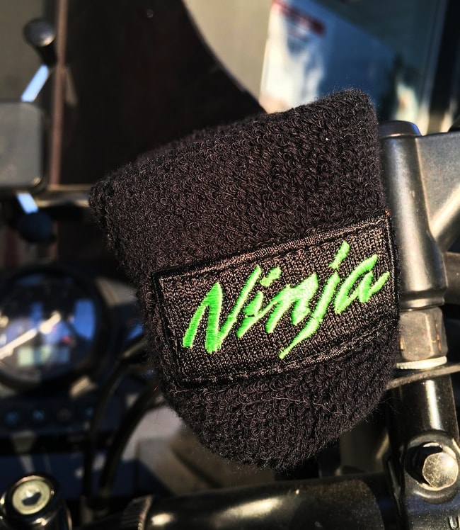 Brake/clutch fluid reservoir sock for Kawasaki Ninja green