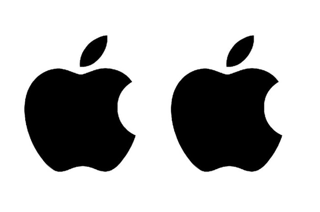 Apple logo stickers pair
