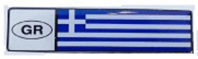 Grekisk flagga GR-logotyp 3D-dekal