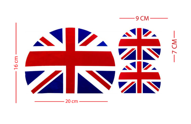 Vespa English flag stickers kit (3 pc.)