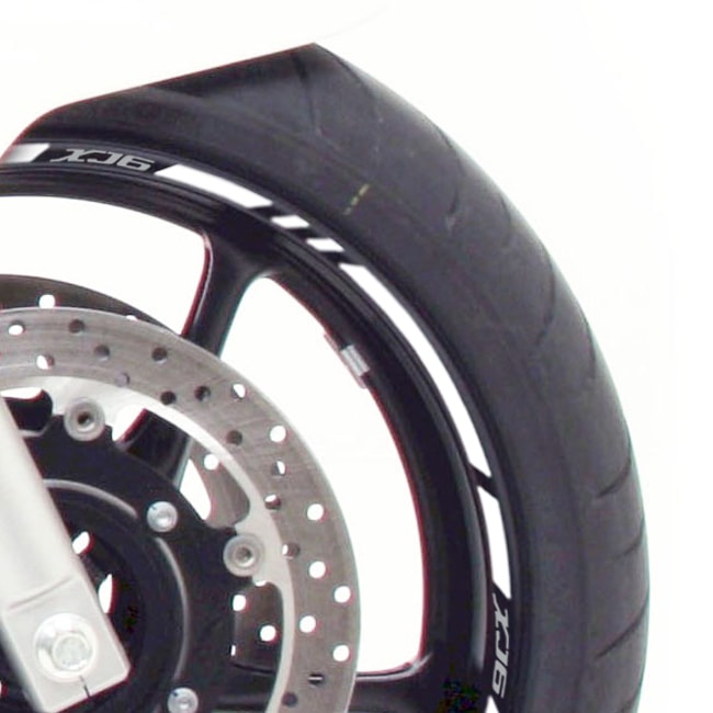 Yamaha XJ6 wheel rim stripes with logos