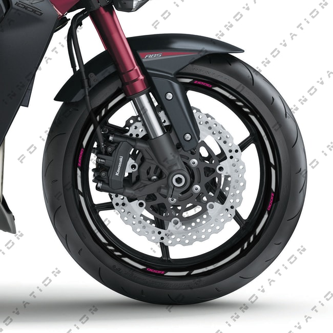 Cinta adhesiva para ruedas Kawasaki Z1000 con logos