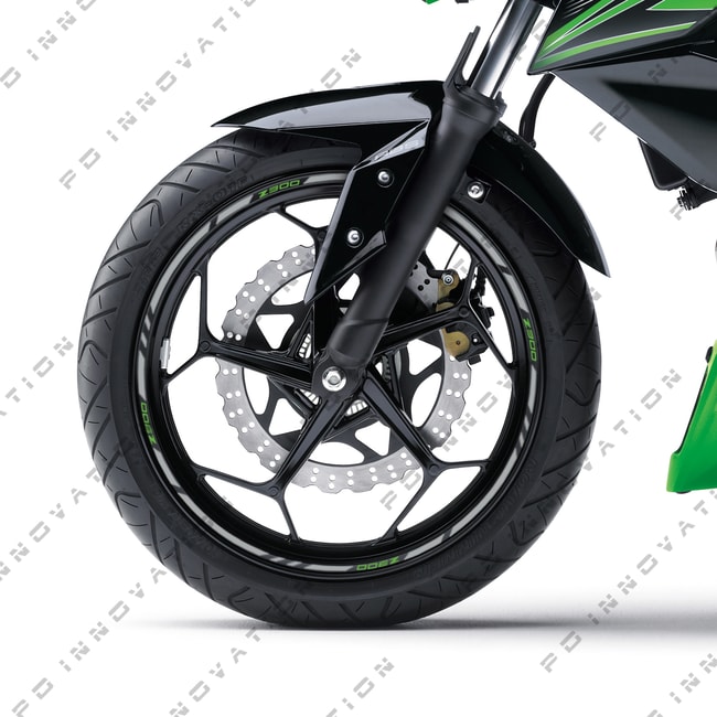 Strisce ruote Kawasaki Z300 con logo