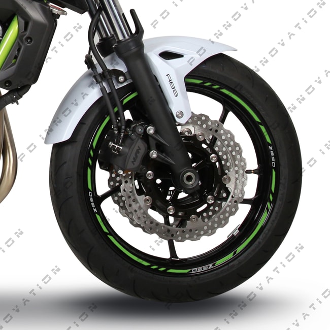 Cinta adhesiva para ruedas Kawasaki Z650 con logos