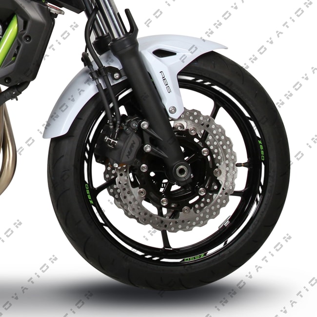 Strisce ruote Kawasaki Z650 con logo