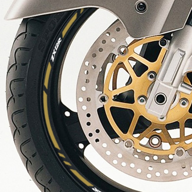 Kawasaki ZX-12R wheel rim stripes with logos